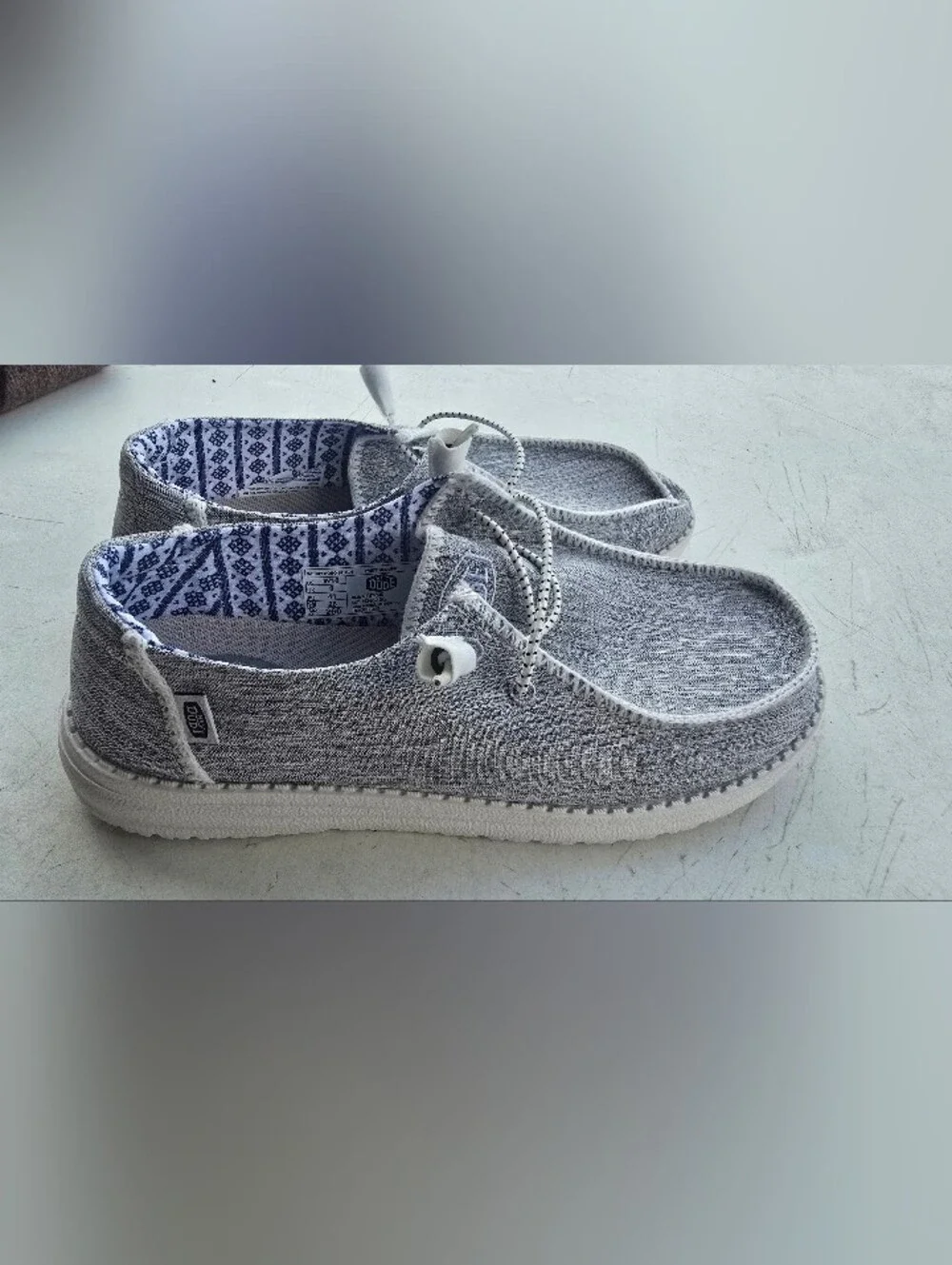 Nice Grey Hey Dude Shoes with Pull Laces